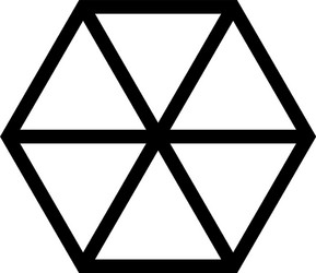 abstract cube shape hexagon box icon black color vector image