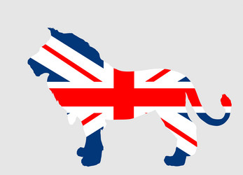 Great britain flag lion national animal symbol vector