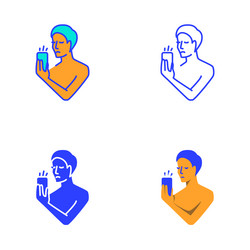 sad person with phone icon vector