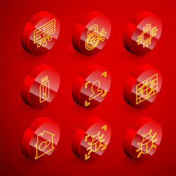 set line server data web hosting cyber security vector image