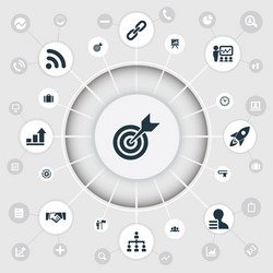 set of simple strategy icons vector