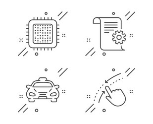 technical documentation taxi and cpu processor vector image