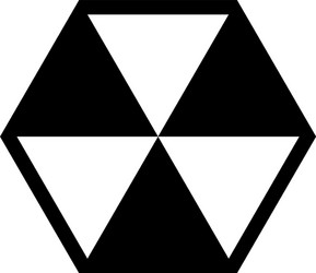 abstract cube shape hexagon box icon black color vector image