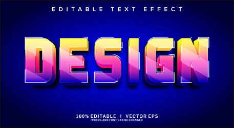 design 3d text effect with modern style vector image