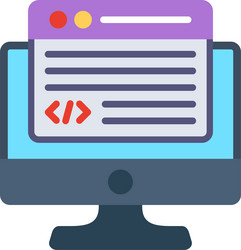 programming flat icon design vector image