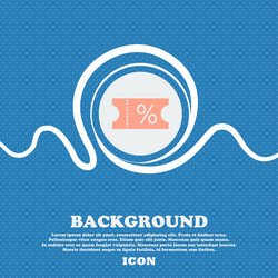 Ticket discount icon sign blue and white abstract vector