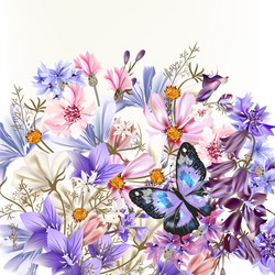 Watercolor Floral Background Vector Image