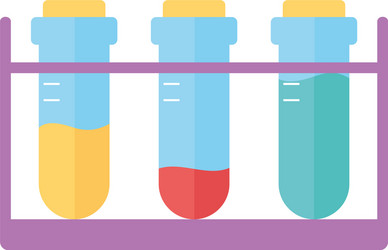 chemistry test tubes on rack science flat style vector