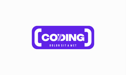 Coding logo designs template modern code vector