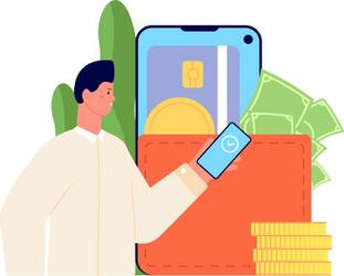 e-wallet concept mobile digital app using access vector image