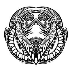 Maori Tribal Circle Tattoo Vector Image