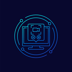 screen recording in computer icon linear design vector image