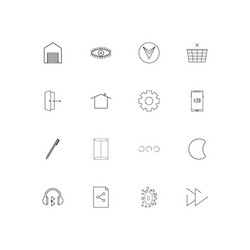 user interface linear thin icons set outlined vector image