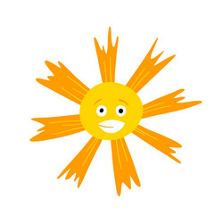 Cartoon color character sun icon vector