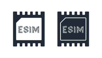 Esim chip card concept icon embedded sim vector