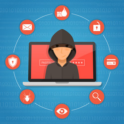 hacker activity and attack concept vector image