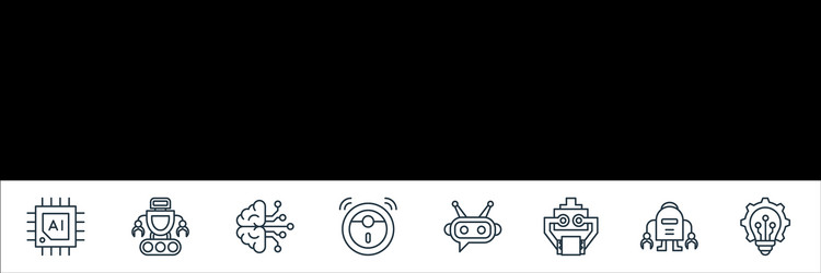 Robotics line icons linear set quality vector