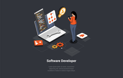 Software Developer Coding Process vector image