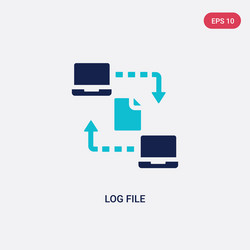 two color log file icon from big data concept vector image