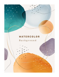 Abstract watercolor design blobs and brush strokes vector