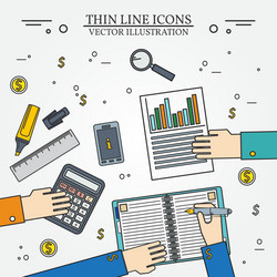 accounting icon thin line for web and mobile moder vector image