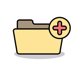 add attach create folder make new plus icon vector image