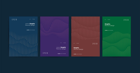 Brochure cover templates with wavy linear patterns vector