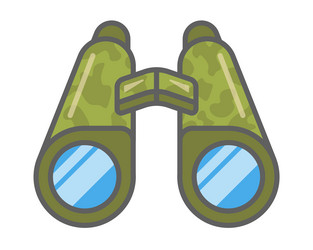 green military binoculars in camouflage vector