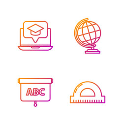 set line protractor grid for measuring degrees vector image