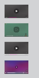 video player window with menu and buttons panel vector