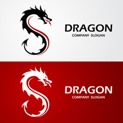 Chinese Dragon Logo Template Vector Image