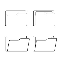 file folder set symbol of office document opened vector image