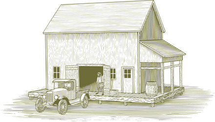 Rustic Pickup Loading Dock vector image