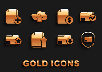 set upload file document folder vector image