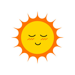 Cartoon color smiling character sun icon vector