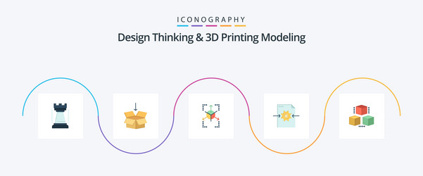 design thinking and d printing modeling flat 5 vector image