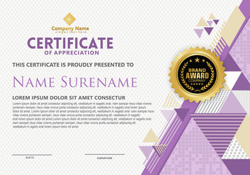 Modern certificate template with polygon texture Vector Image