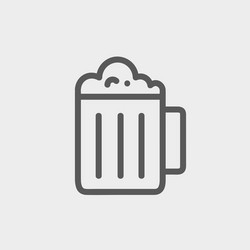 Mug of beer thin line icon vector