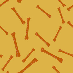 random seamless pattern with doodle bones vector image