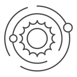 Solar system thin line icon astronomy Royalty Free Vector