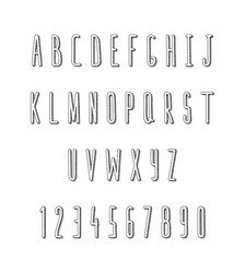 volume set of letters and numbers handmade sketch vector image