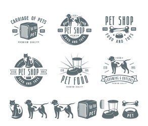 Pet Care Labels & Badges Vector Image