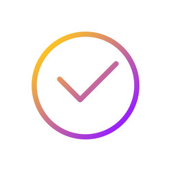 tick in circle pixel perfect gradient linear ui vector image