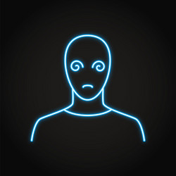 addicted person neon icon in line style vector