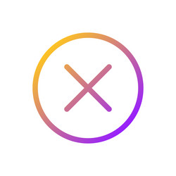 cross in circle pixel perfect gradient linear ui vector image