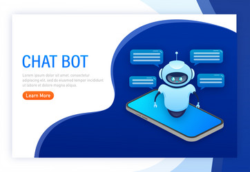 Flat chat bot for web design isometric vector