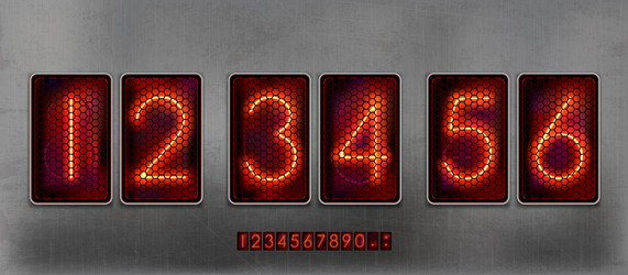 retro clock with digital lamp glowing digits vector image