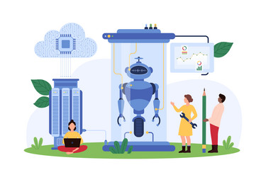 smart assistant creation ai development tiny vector image