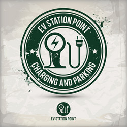 Alternative eco friendly bus stamp Royalty Free Vector Image