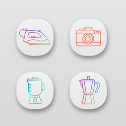 Household appliance app icons set vector